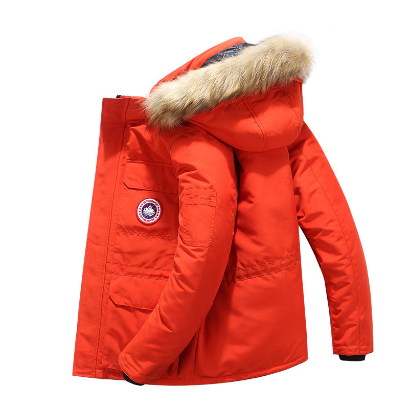 Herr Expedition Parka med Avtagbar Huva och Faux Fur Trim