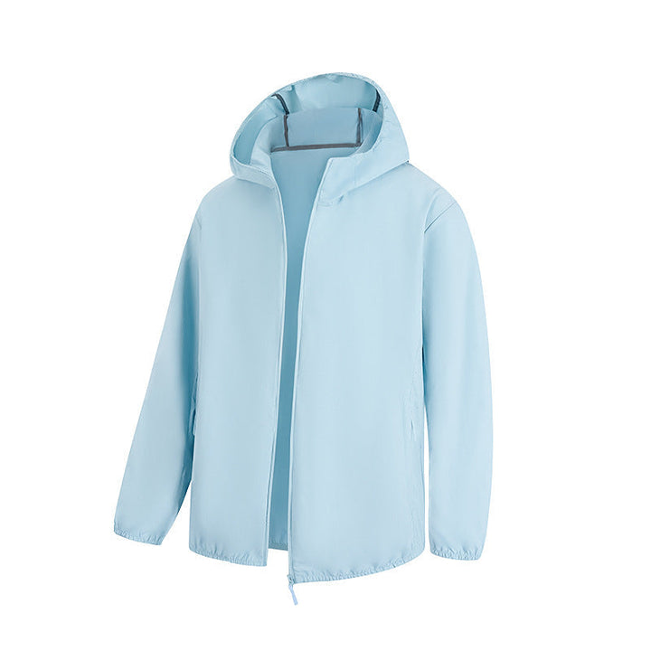 Herr Lätt Water-Repellent Jacka med Huva med Concealed Dragkedja och Dragsko