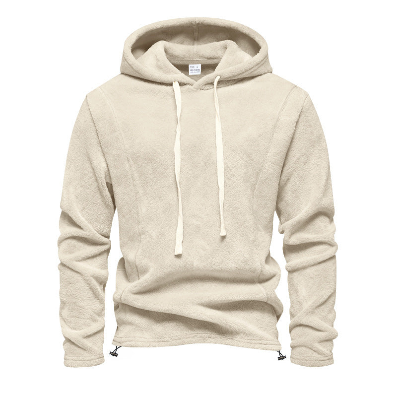 Herr Fleece Luvtröja med Huva och Adjustable Fåll