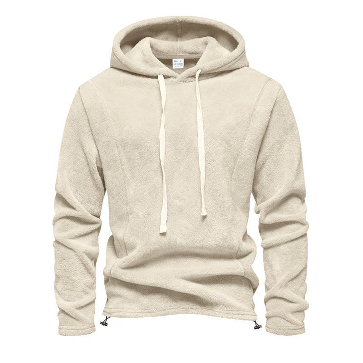 Herr Fleece Luvtröja med Huva och Adjustable Fåll