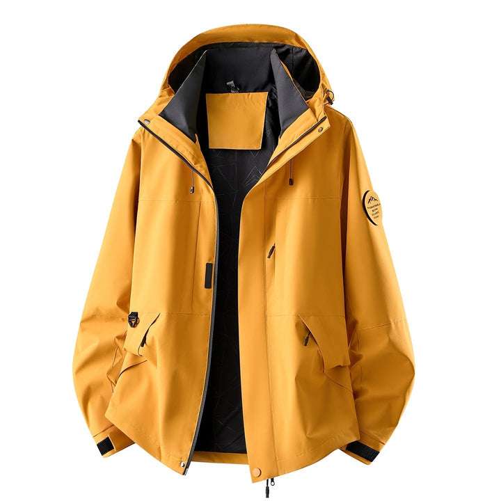 Herr Vattenavvisande Oversized Frilufts Jacka med Huva, Andningsbar Softshell &amp; Funktion Fickor