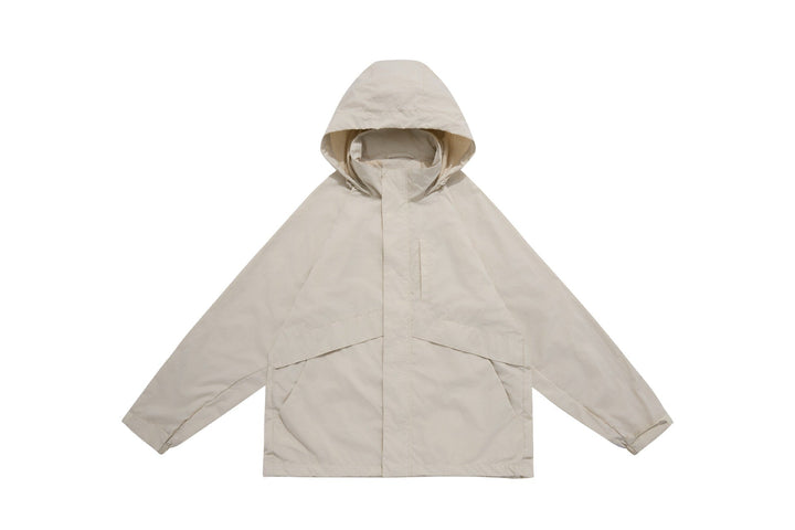 Unisex Bred Water-Repellent med Huva Parka med Concealed Dragkedja Lock och Lockfickor