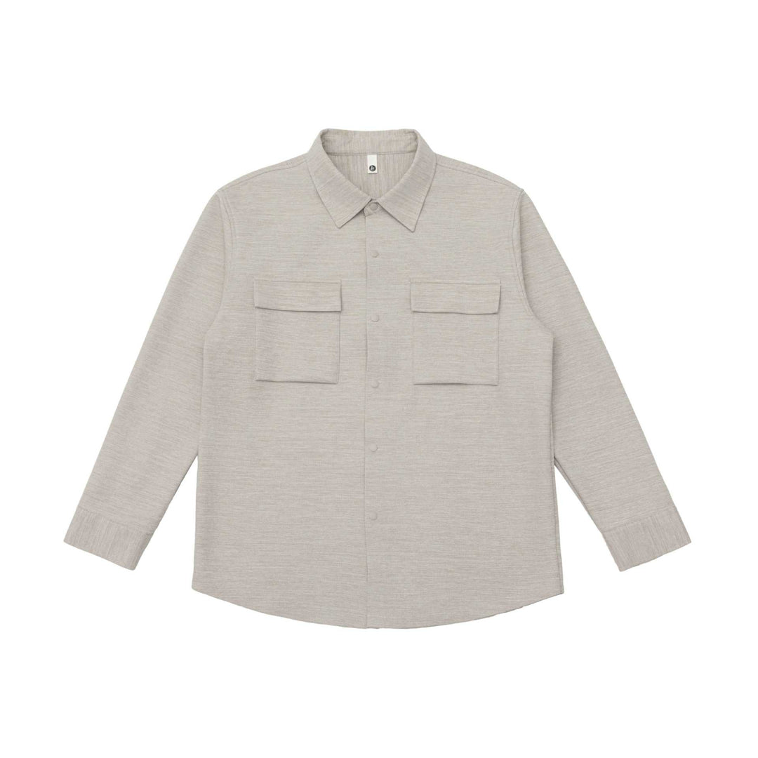 Dam Overshirt Jacka med Lockfickor och Concealed Press Stud Slå