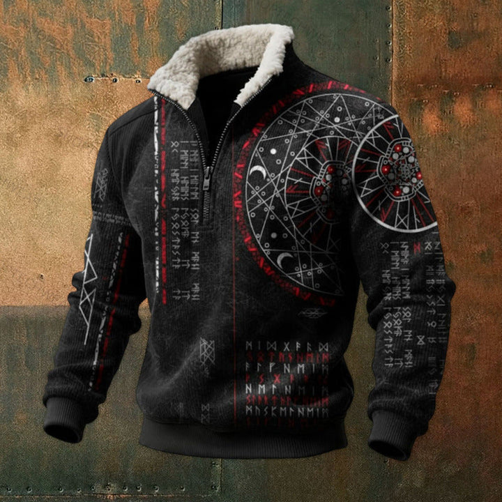 Herr Urban Fleece Pullover med Tree Motif