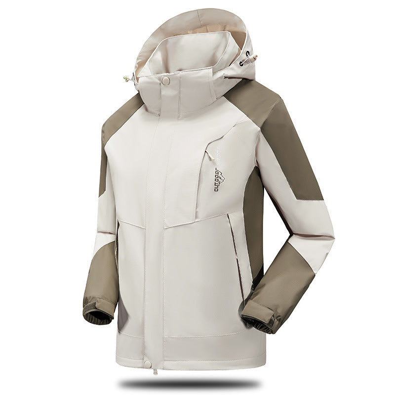 Herr Water- och Vindskyddande Softshell Utomhus Jacka med Justerbar Huva och Zippered Fickor