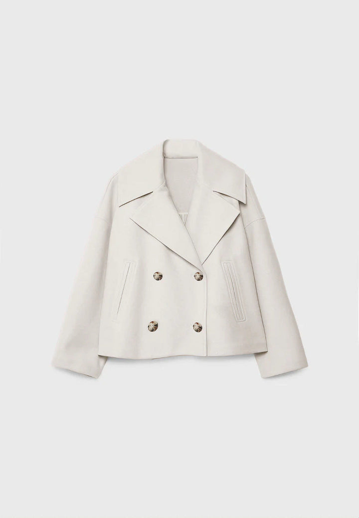 Dam Fashion kort jacka med dubbel knäppning