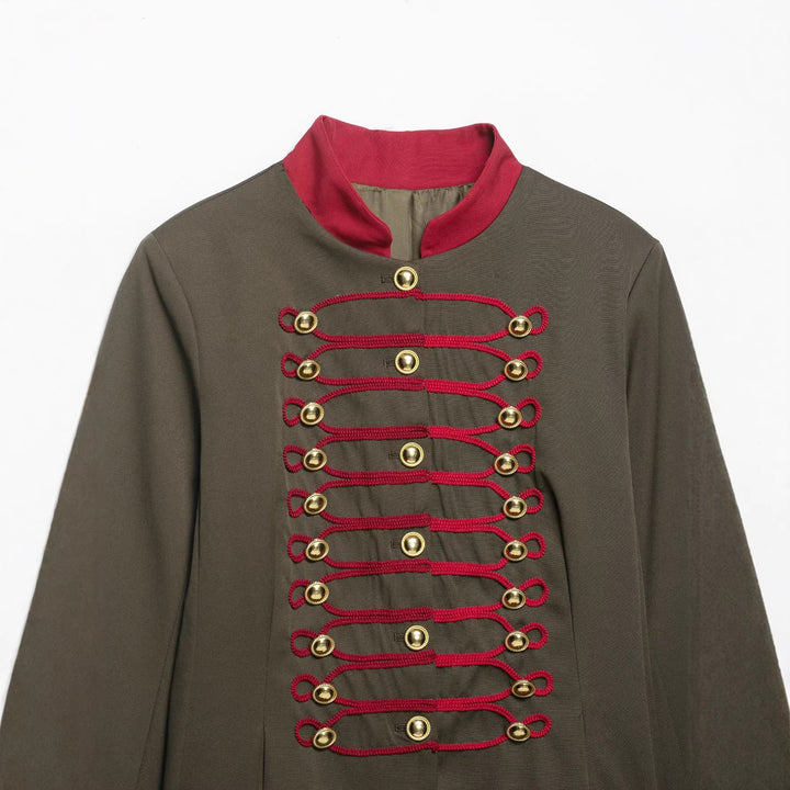 Dam Marshal jacka in military stil med cord trim och ståkrage