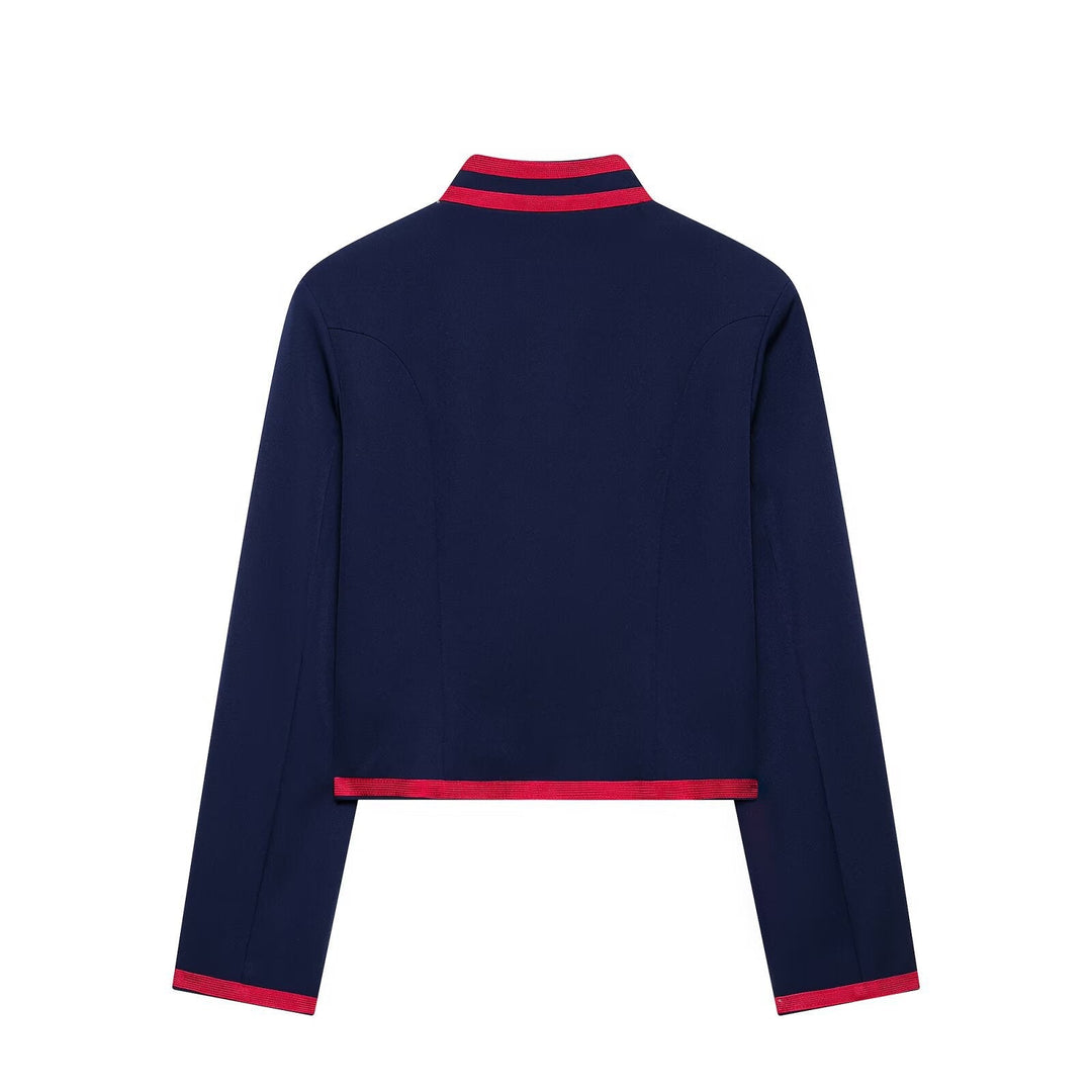 Dam Kort Jacka i Hussar Stil med Dekorativ Cord Embellishment