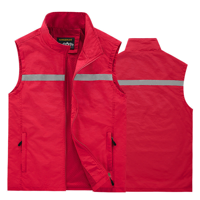 Herr Reflective Work och Safety Väst med Lätt Mesh Foder