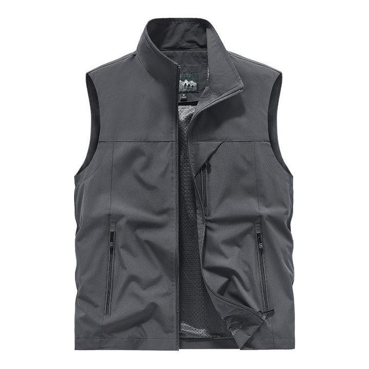 Herr ventilerande softshell Utomhus väst med Mesh innerfoder och fickor med dragkedja