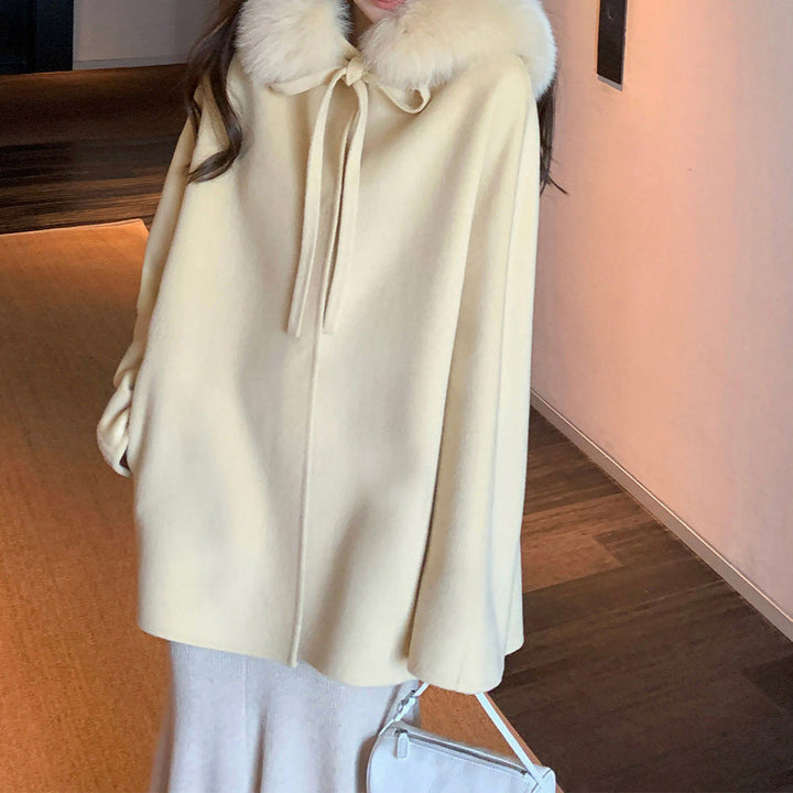 Dam elegant och varm övergångsjacka med Fur Trimmed krage