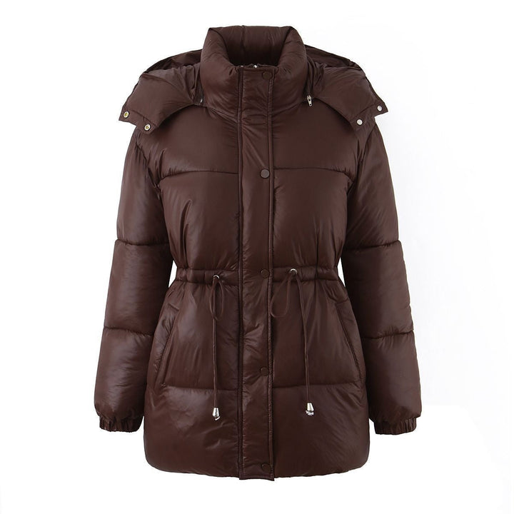 Dam Fashion Hooded jacka med Waist Drawstring