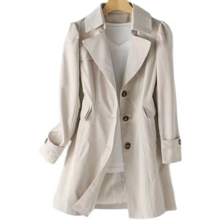 Dam elegant trenchcoat med hög krage