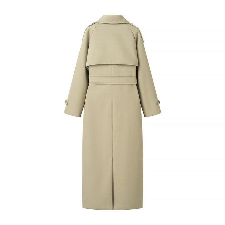 Dam oversize lång kappa in trenchcoat stil med Double-Breasted knappslå och Shoulder Epaulettes