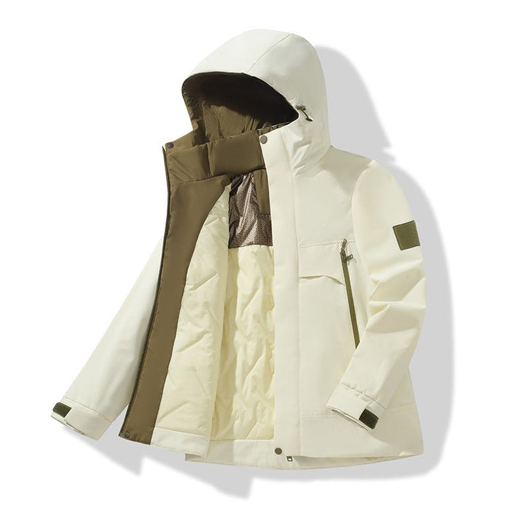 Unisex Isolerad Softshell Parka med Avtagbar Huva och Termisk Foder