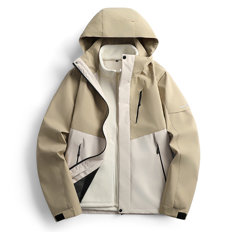 Dam non-vattentät Softshell outdoorjacka med huva andningsbar membrane