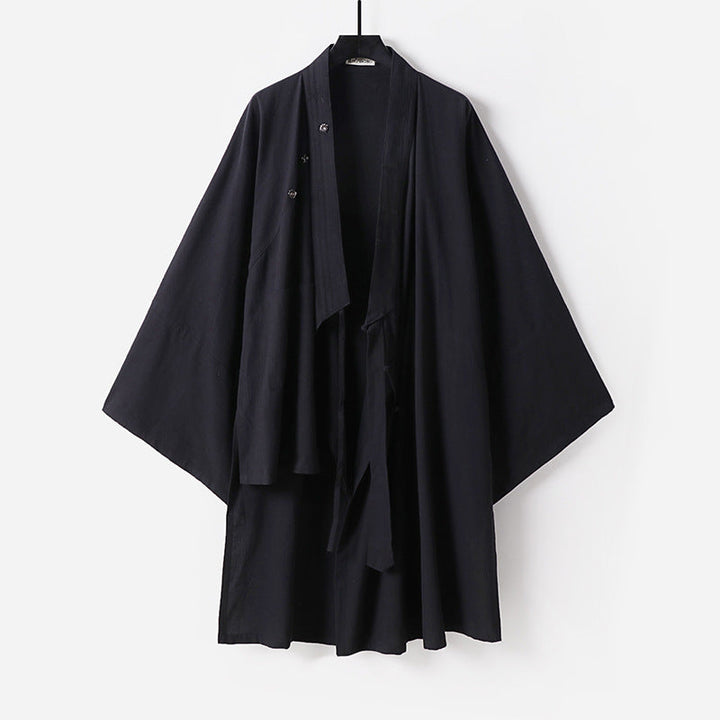 Unisex oversize-Kimono-kappa gjord bomull blend med lös passform och knytband