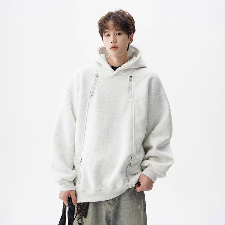 Herr Urban Oversized Luvtröja med Dragkedjor