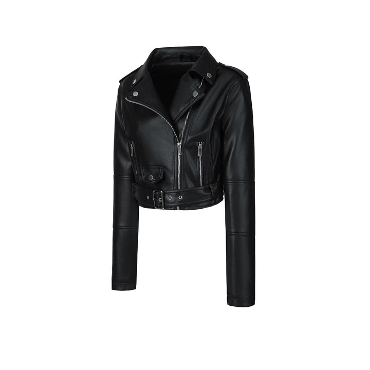 Dam Trendig Bikerjacka med Belt