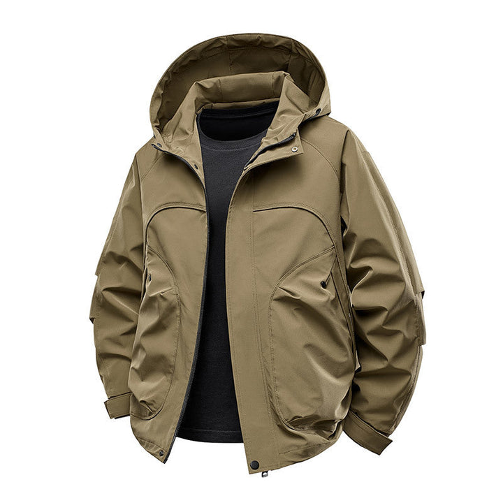 Herr Technical Softshell Utilityjacka med Huva Vattenavvisande och Multifunction Fickor