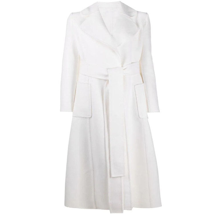 Dam Floor-Length Wrap kappa gjord ull-Cashmere Blend med vid Shawl krage och stor utanpåfickor