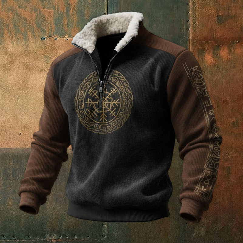Herr Urban Fleece Pullover med Tree Motif