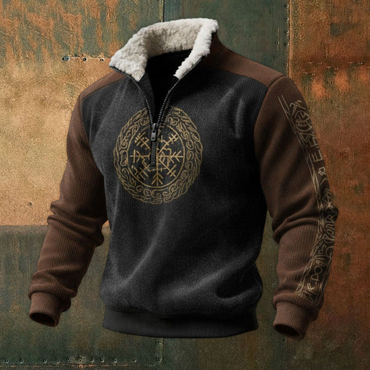 Herr Urban Fleece Pullover med Tree Motif