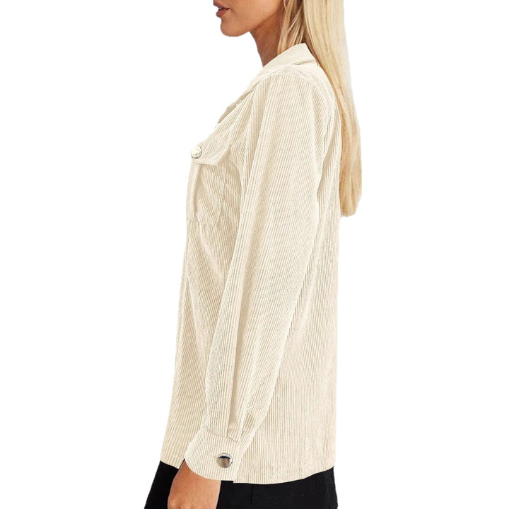 Dam Longline manchester Shirt jacka med Chest Flaps och Snap knäppning