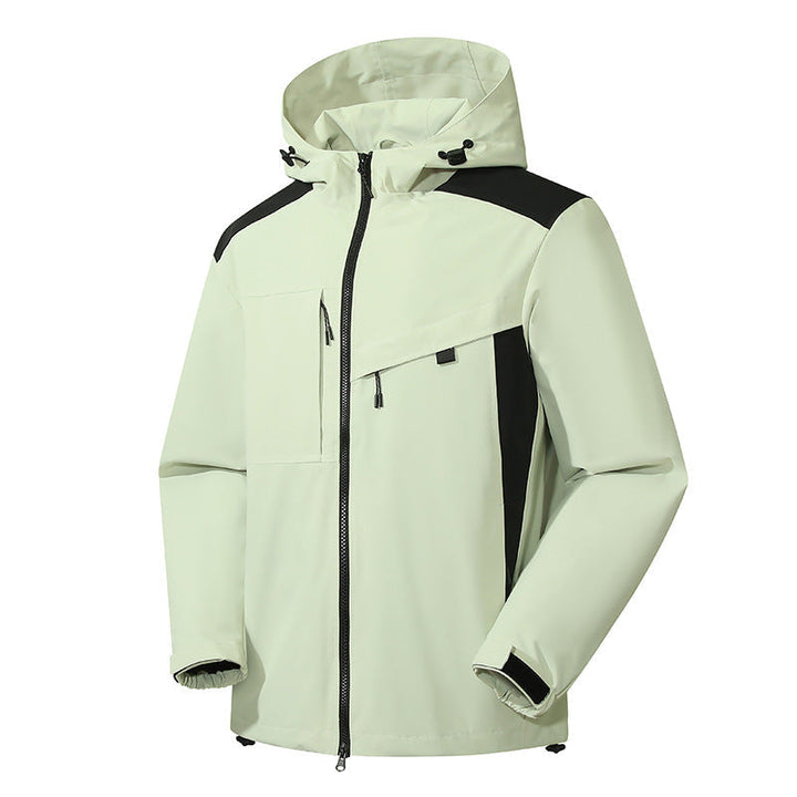 Herr Softshell Utomhus Jacka med Vattentät Membrane och Justerbar Huva