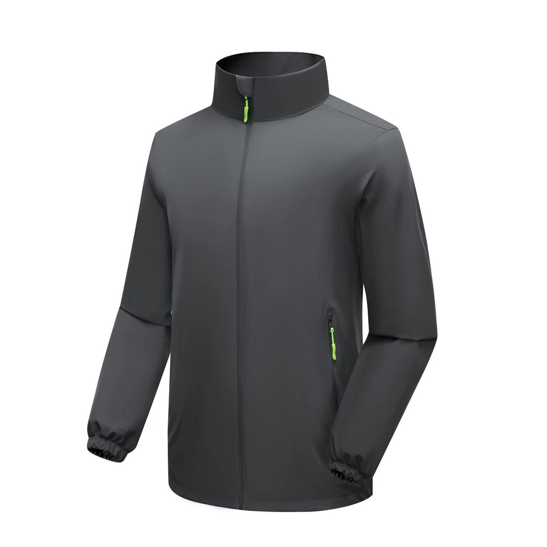 Herr Lätt Softshell Regnjacka med Hög Ståkrage och Vindskyddande Microfiber Skal