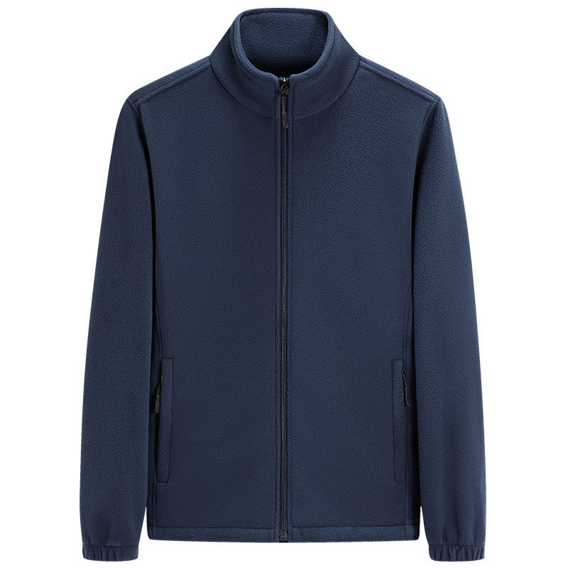 Herr Microfleece Utomhus Jacka med Stående Krage och Hel Dragkedja