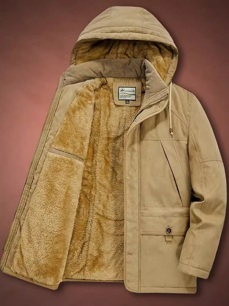 Herr Vinter Parka med Teddy Fleecefoder och Huva