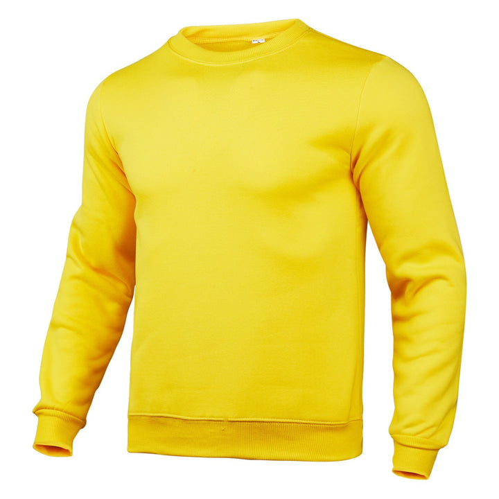 Herr Nan Klassisk Round Neck College-Tröja med Mjuk Fleece Inner Foder, Ribbad Fåll, och Reinforced Sömmar