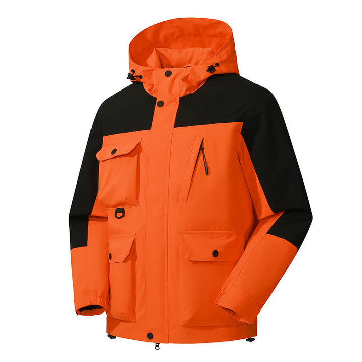 Herr Technical Utomhus Parka med Huva, Vattenavvisande Skal och Flera Fickor