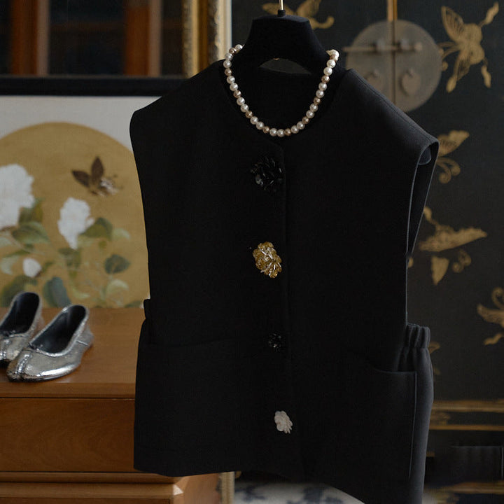 Dam Fashion väst med Unique knappar