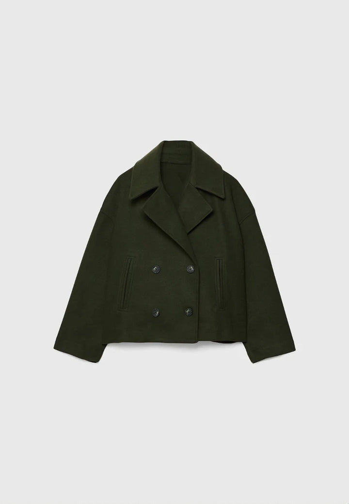 Dam Fashion kort jacka med dubbel knäppning