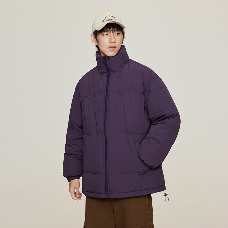 Unisex Oversize Vadderad Jacka med Hög Krage och Drawstring
