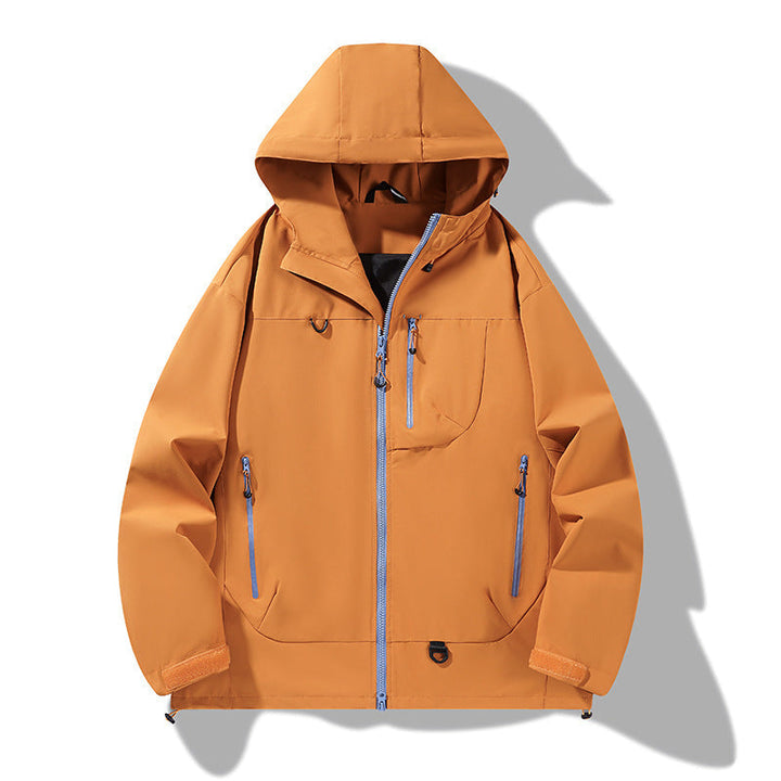 Herr Nano Vattentät Softshell Jacka med Huva med Welded Sömmar, Concealed Bröstficka, och Adjustable Fåll