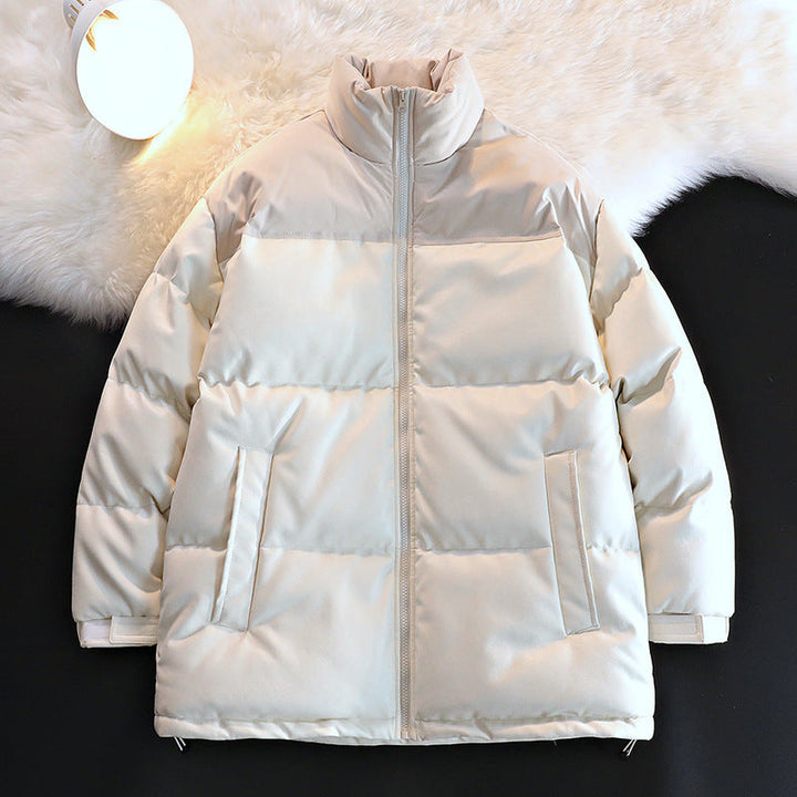 Unisex vadderad oversize kviltad jacka med ståkrage och dold dragkedja
