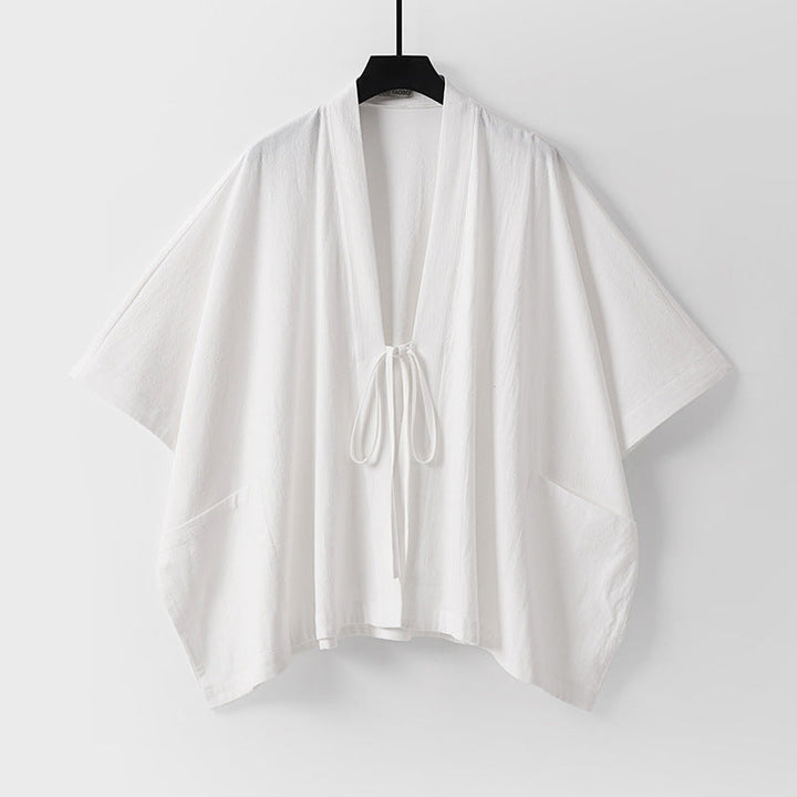 Dam oversize Kimono kofta med Tie och utanpåfickor