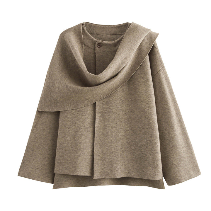 Dam Asymmetrical Poncho-Like Jacka Gjord av Mjuk Material
