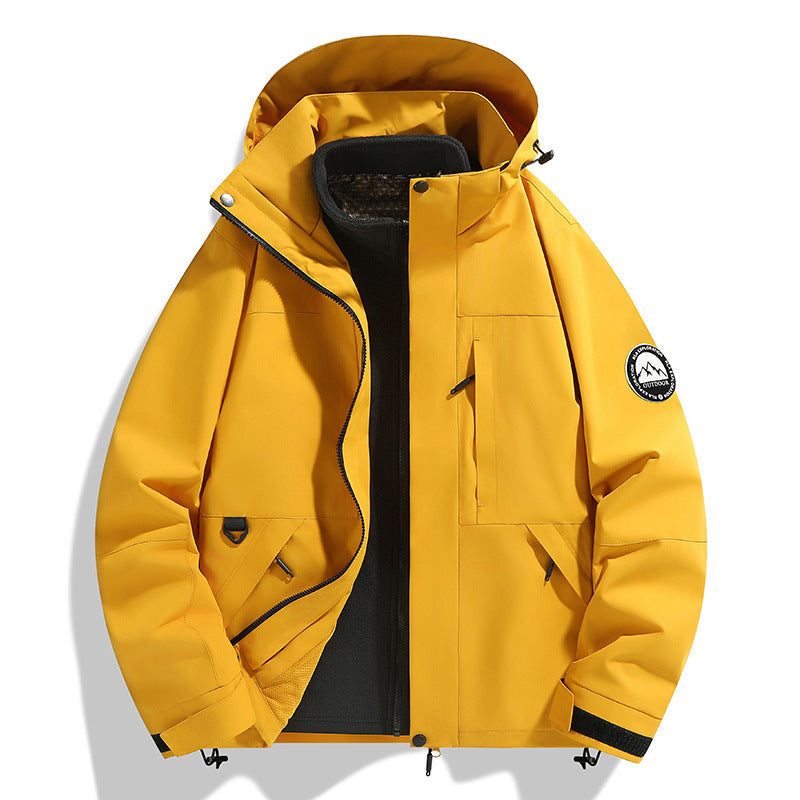 Dam två-layer softshell utomhusjacka med removable fleece inner jacka och huva