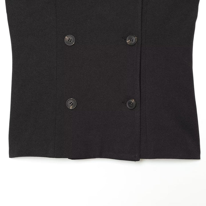Dam Sleeveless Trench Väst med Double Breasted och Epaulettes
