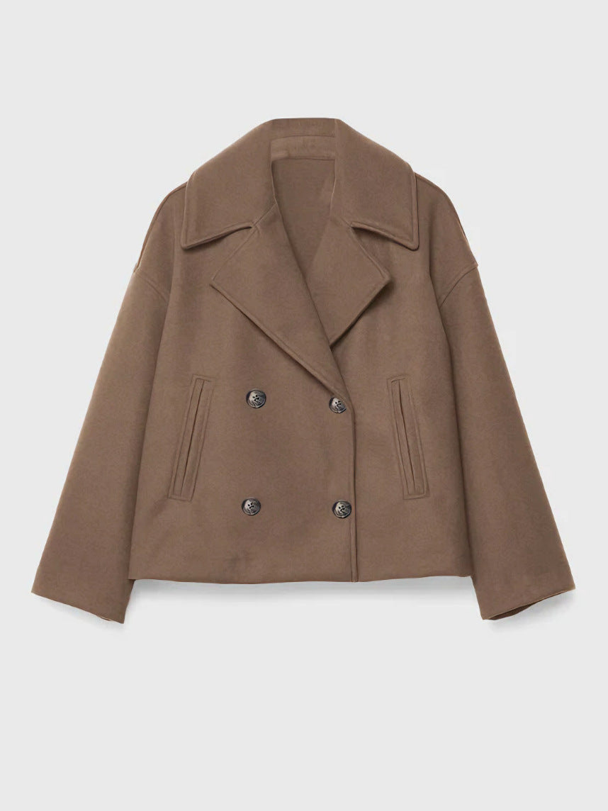 Dam Fashion kort jacka med dubbel knäppning