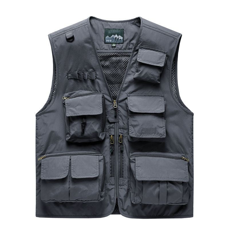 Unisex Multifunctional utilityväst med Mesh Back och Multiple fickor