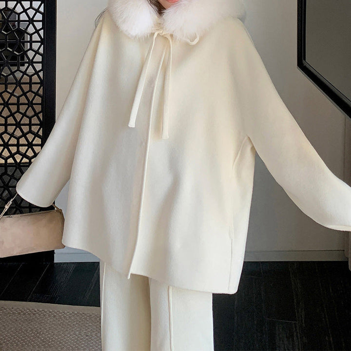 Dam elegant och varm övergångsjacka med Fur Trimmed krage