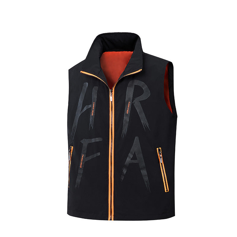 Herr Sports Väst med Hög Krage och Reflective Ränder