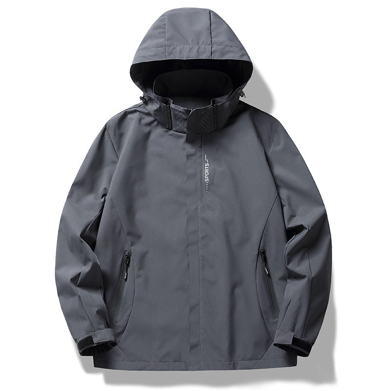 Herr Wind och Water-Repellent Softshell Jacka med Huva med Concealed Dragkedja Slå