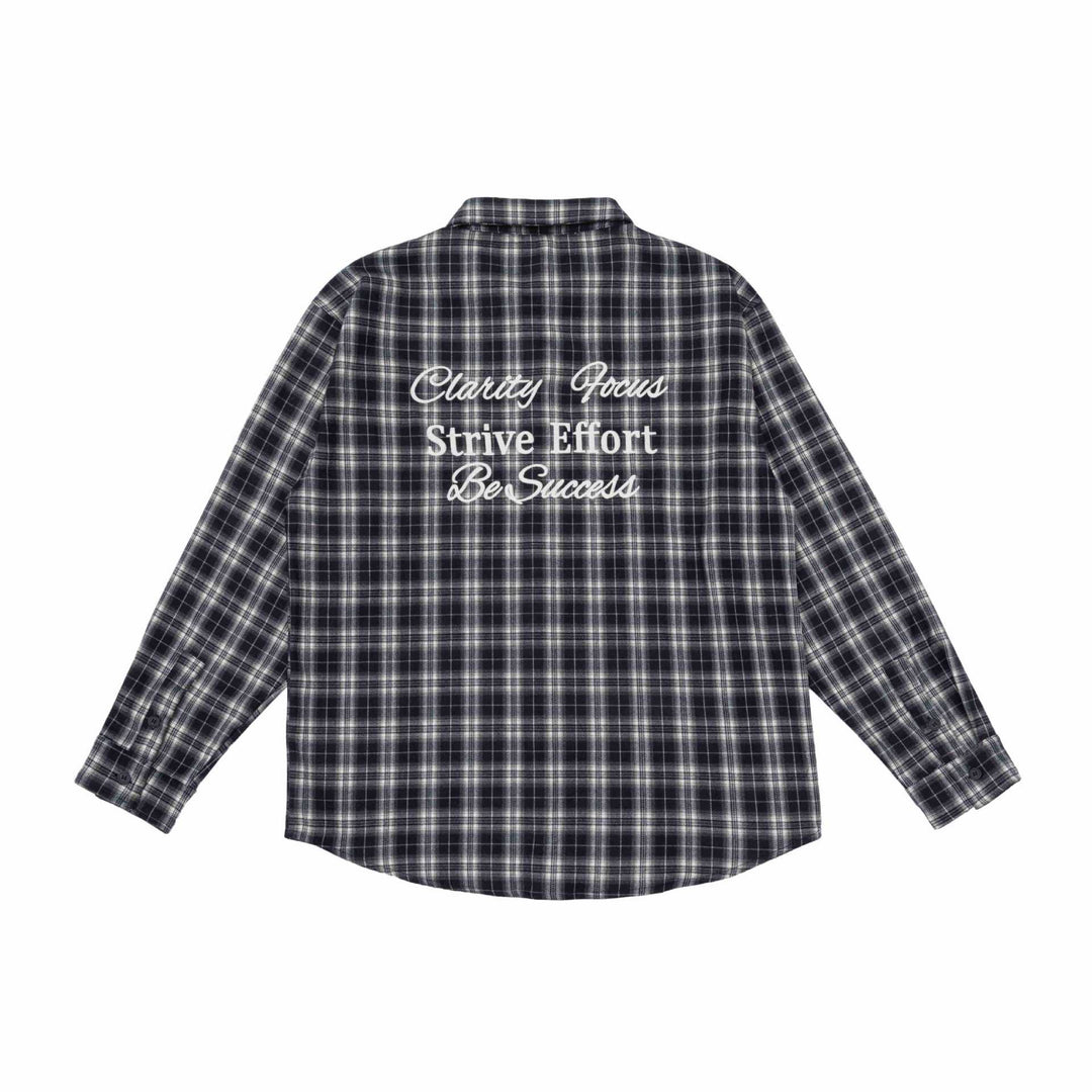 Unisex Boxig Flanell Skjorta Jacka med Rounded Fåll och Embroidered Bröst Logo