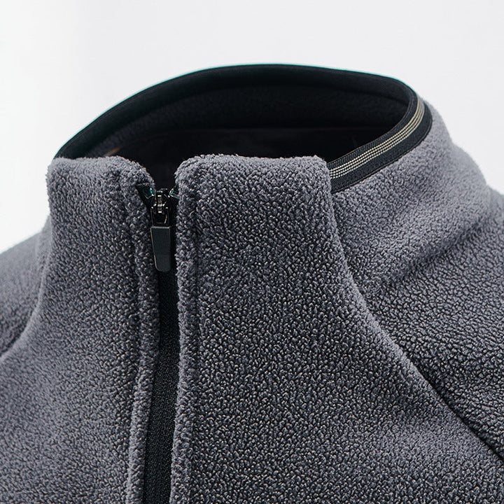 Herr Fleece Halv Dragkedja Pullover med Ståkrage och Andningsbar Thermofleece